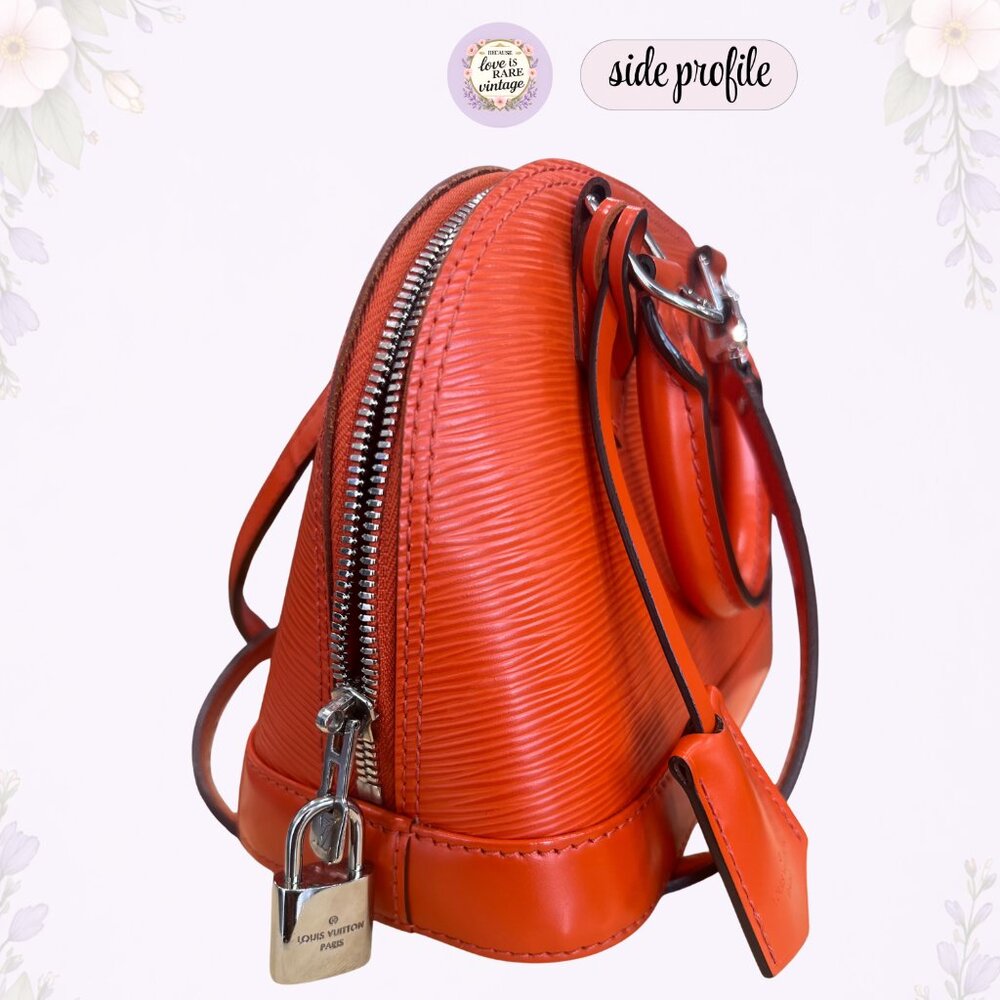 Authentic Louis Vuitton Alma BB Epi Leather Orange Crossbody • Silver Hardware - Picture 5 of 15
